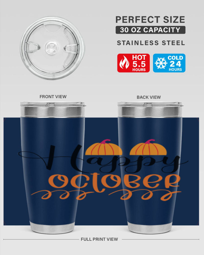 Happy October 238#- fall- Tumbler