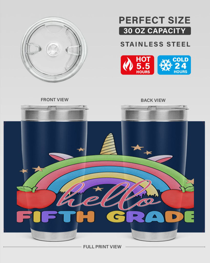 Hello 5th Grade Unicorn Rainbow 15#- 5th grade- Tumbler