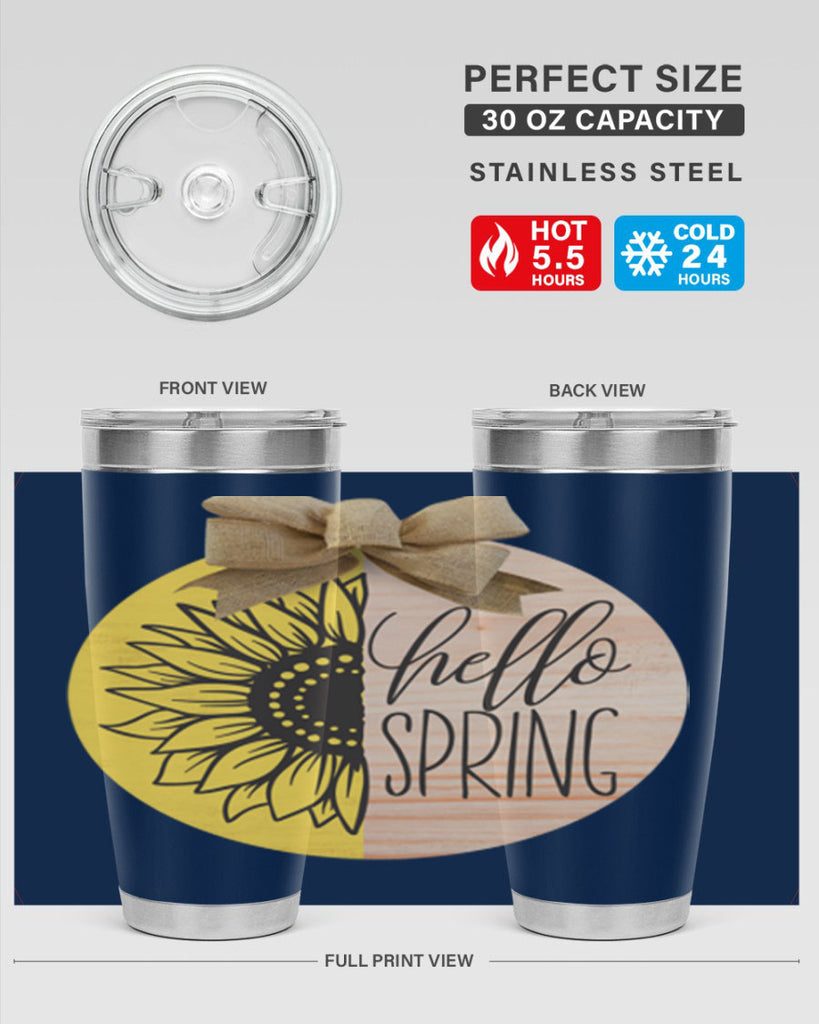 Hello spring half sunflower Mockup198#- spring- Tumbler