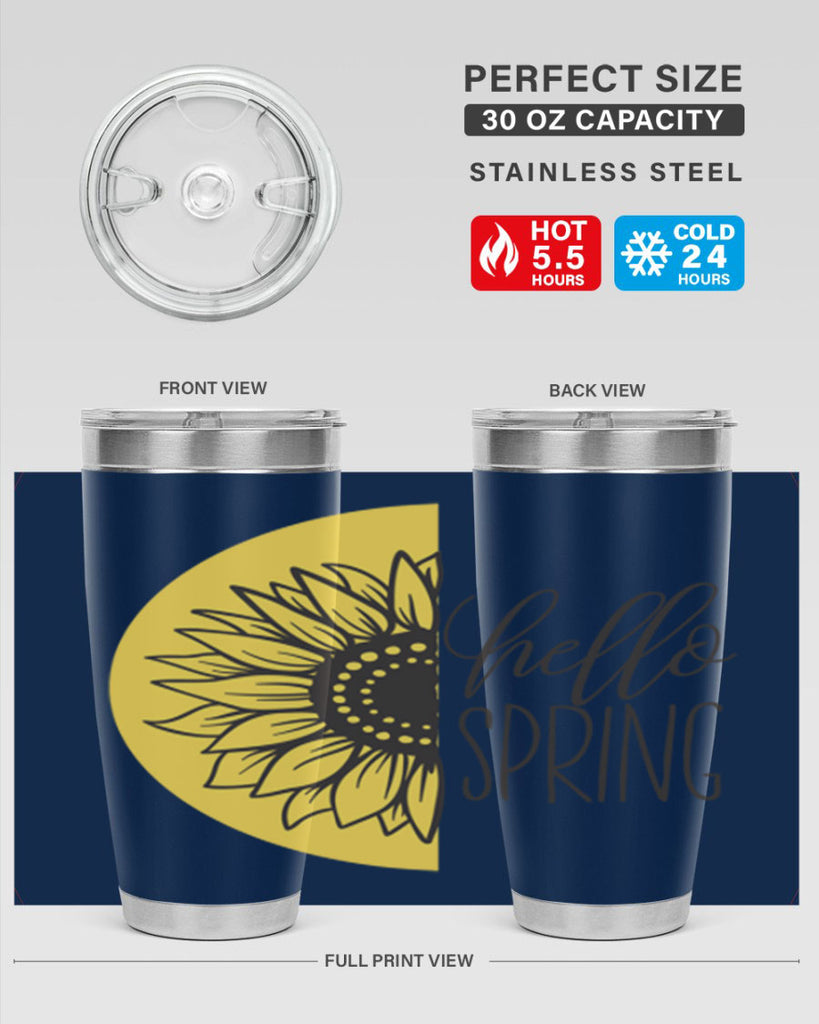 Hello spring half sunflower199#- spring- Tumbler