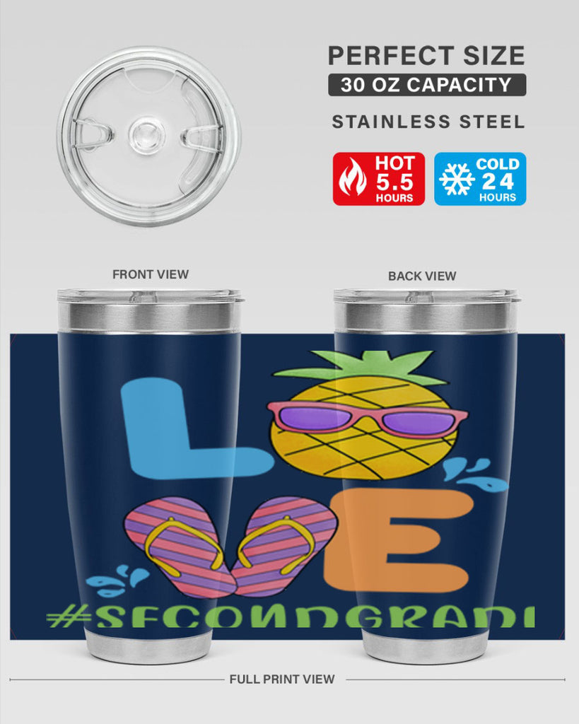 LOVE 2nd Grade Summer Pineapple 17#- second grade- Tumbler