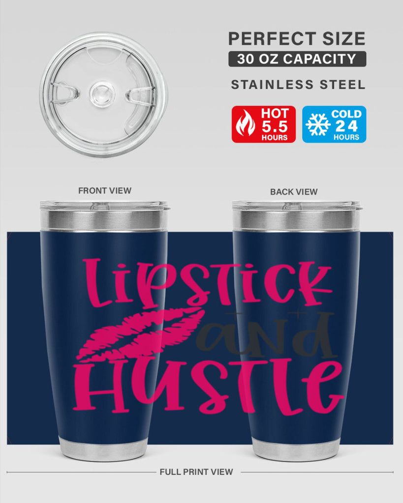 Lipstick and Hustle design Style 230#- make up- Tumbler