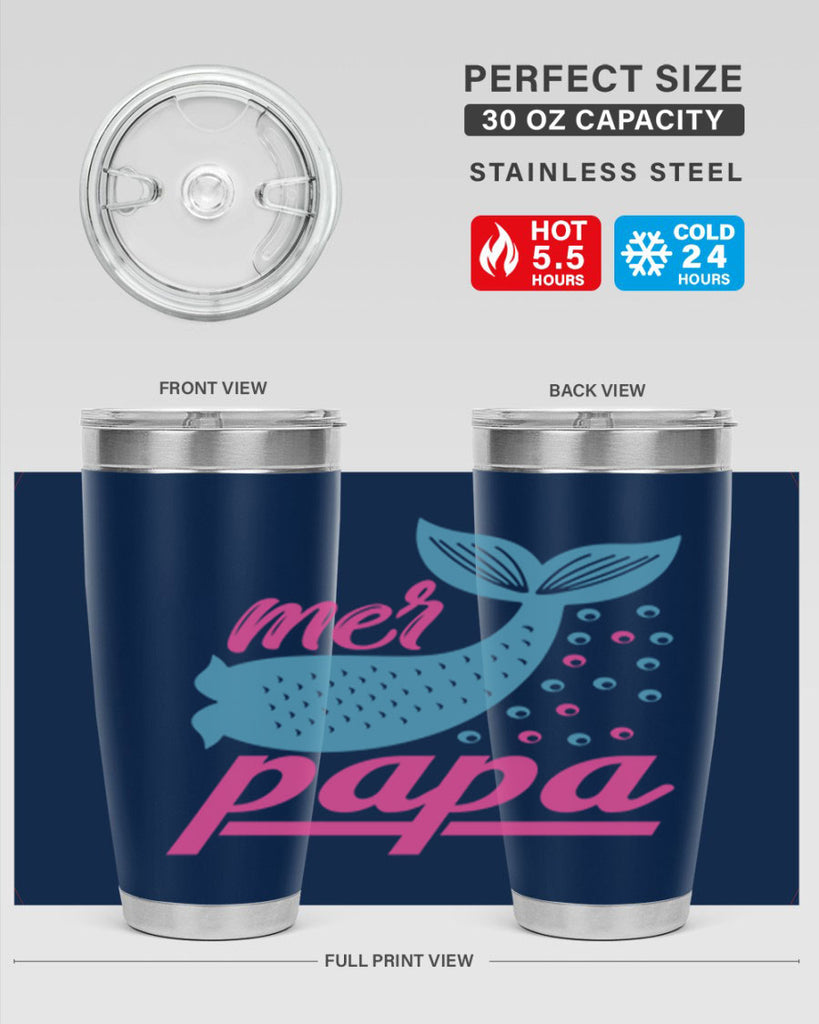 Mer Papa 344#- mermaid- Tumbler
