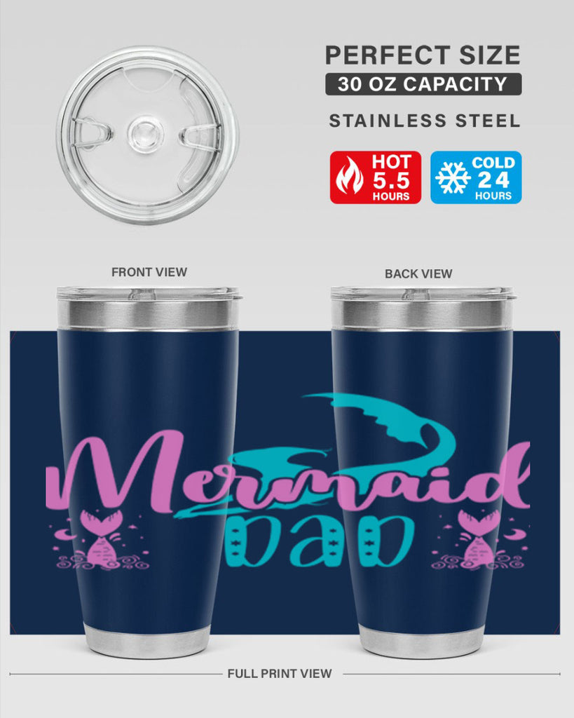 Mermaid Dad 356#- mermaid- Tumbler