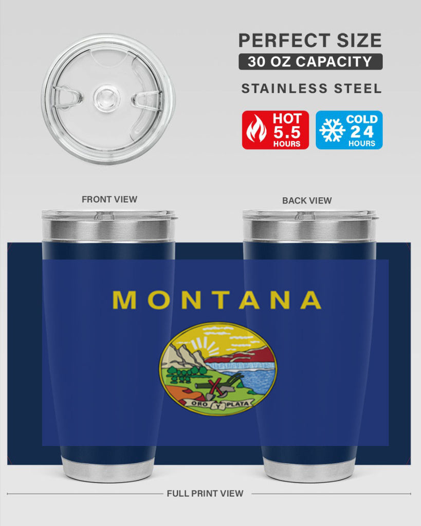 Montana 26#- Us Flags- Tumbler