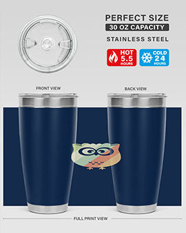 Owl Retro Style Vintage A TurtleRabbit 15#- owl- Tumblers