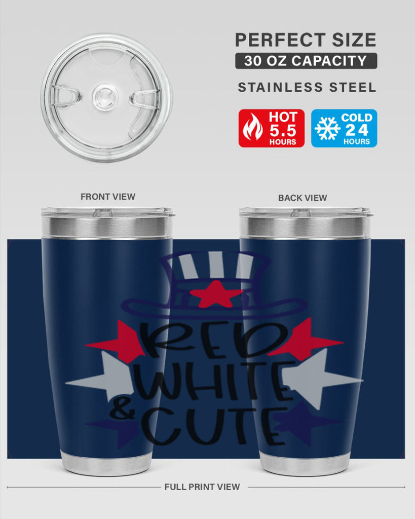 Red White Cute Style 169#- Fourt Of July- Tumbler