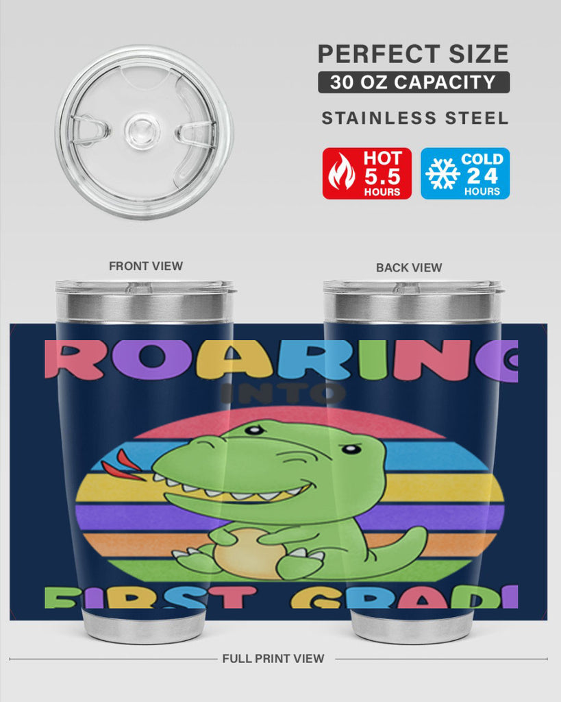 Roaring to 1st Grade Trex 2#- 1st grade- Tumbler
