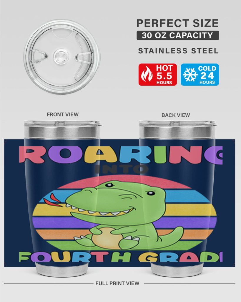 Roaring to 4th Grade Trex 24#- 4th  grade- Tumbler