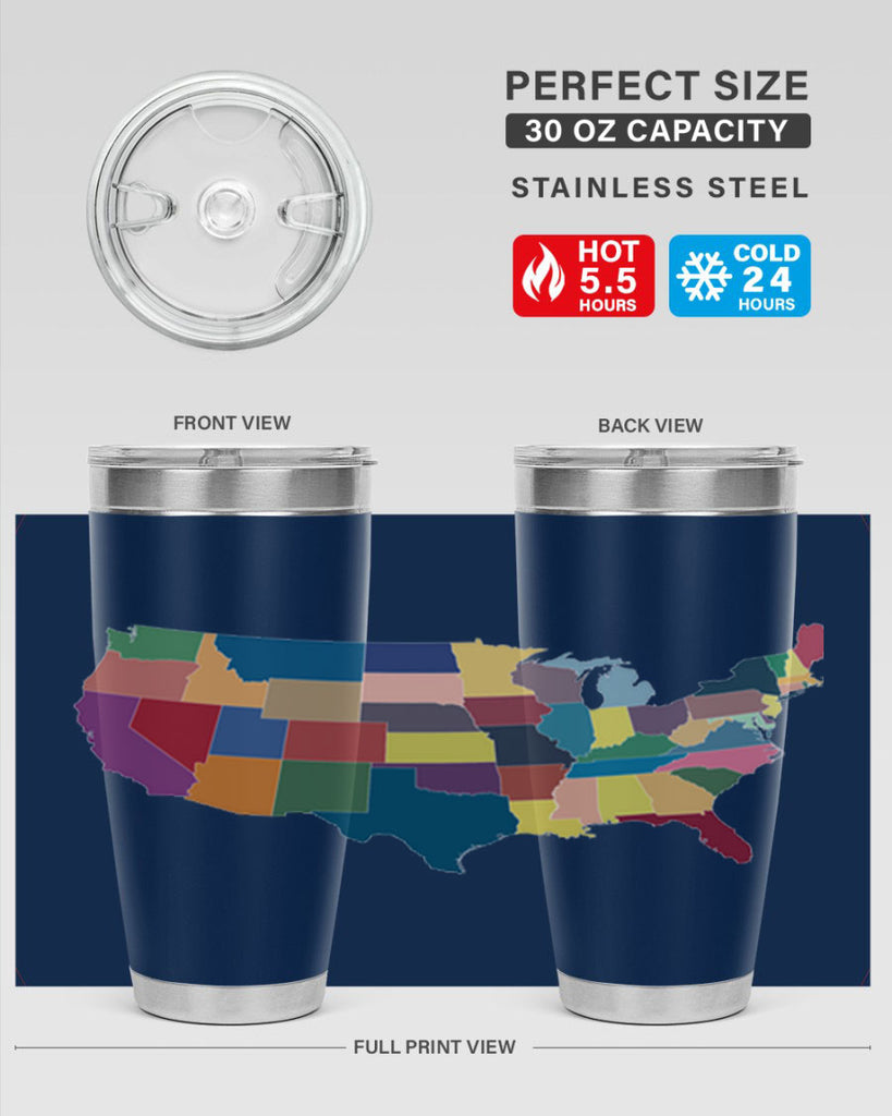 Separate Color Map Style 73#- Fourt Of July- Tumbler