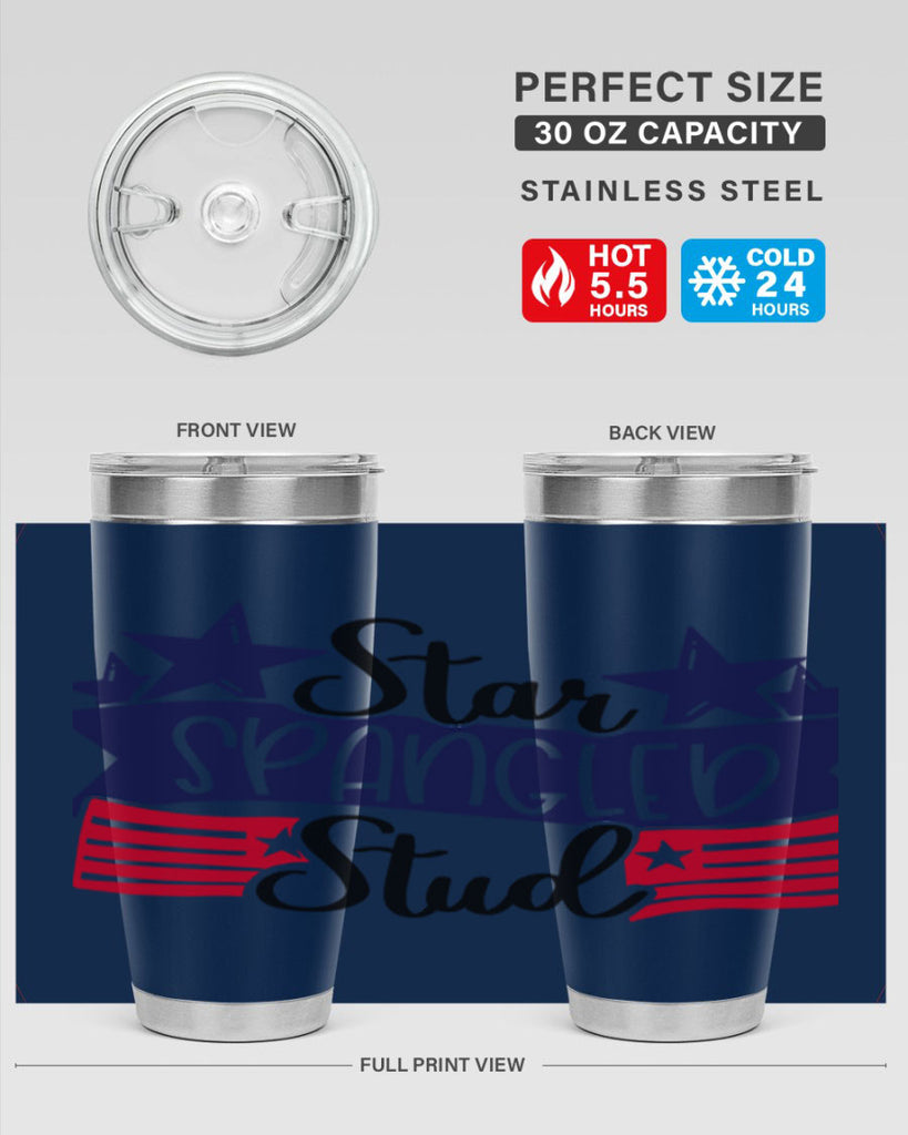 Star Spangled Stud Style 173#- Fourt Of July- Tumbler