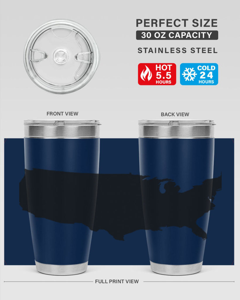 USA Solid Map Style 76#- Fourt Of July- Tumbler