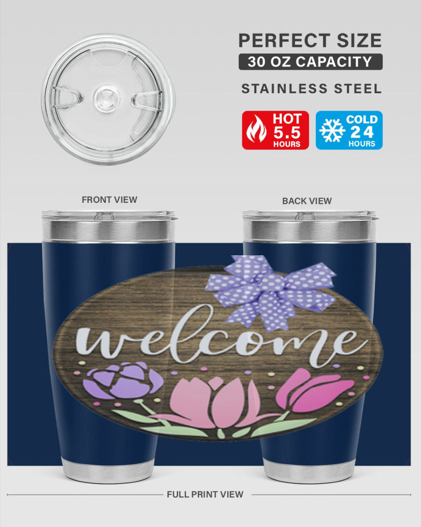 Welcome three flowers Mockup586#- spring- Tumbler