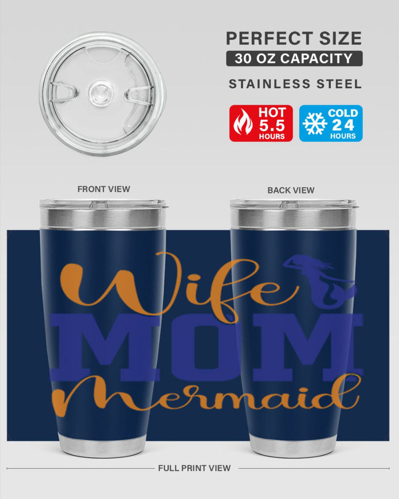 Wife Mom Mermaid 668#- mermaid- Tumbler