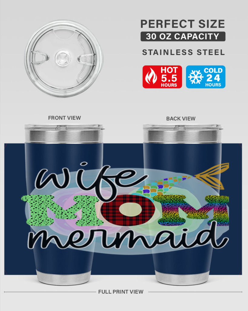 Wife Mom Mermaid 674#- mermaid- Tumbler