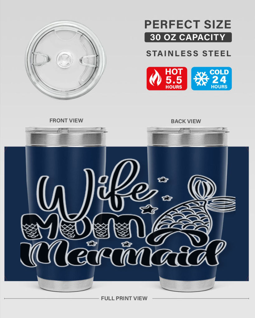Wife Mom Mermaid 675#- mermaid- Tumbler