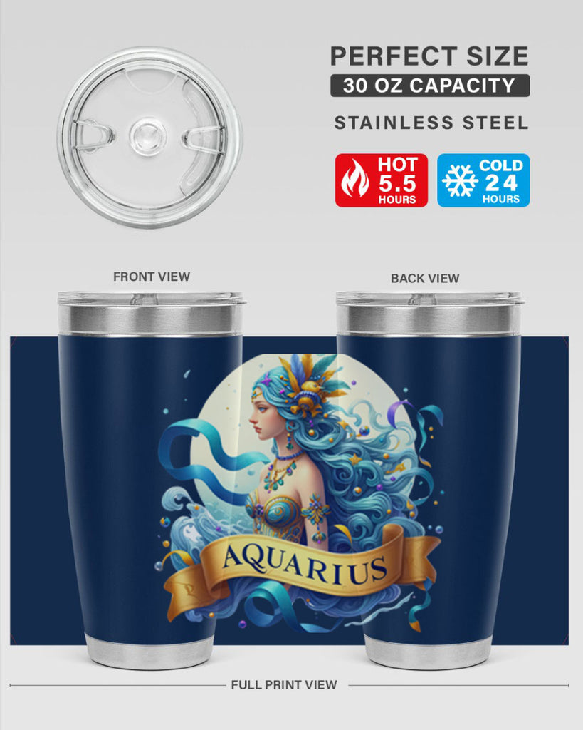 aquarius 84#- zodiac- Tumbler