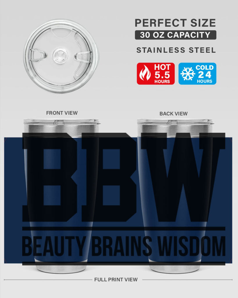 bbw beauty brains wisdom 263#- black words phrases- Cotton Tank