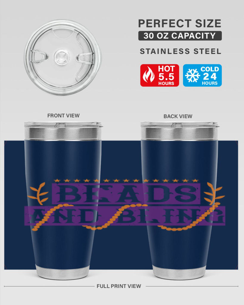 beads and bling 40#- mardi gras- Tumbler