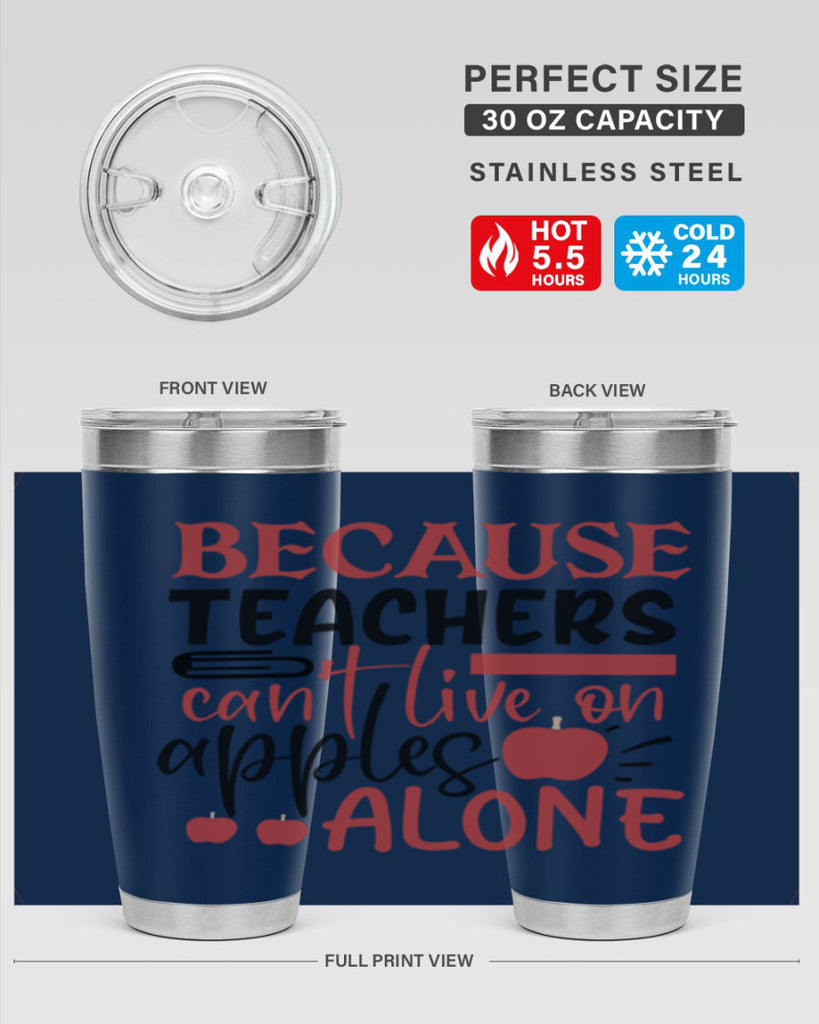 because teachers cant live on apples alone Style 121#- teacher- tumbler