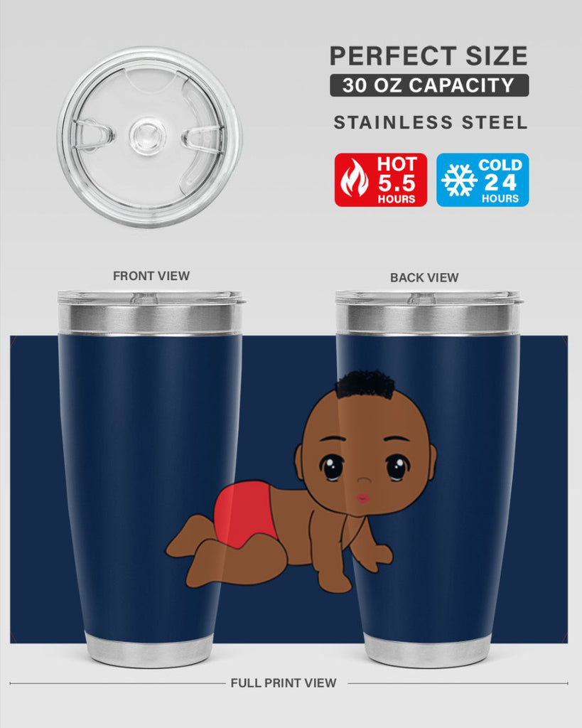 black baby boy 5#- black men - boys- tumbler