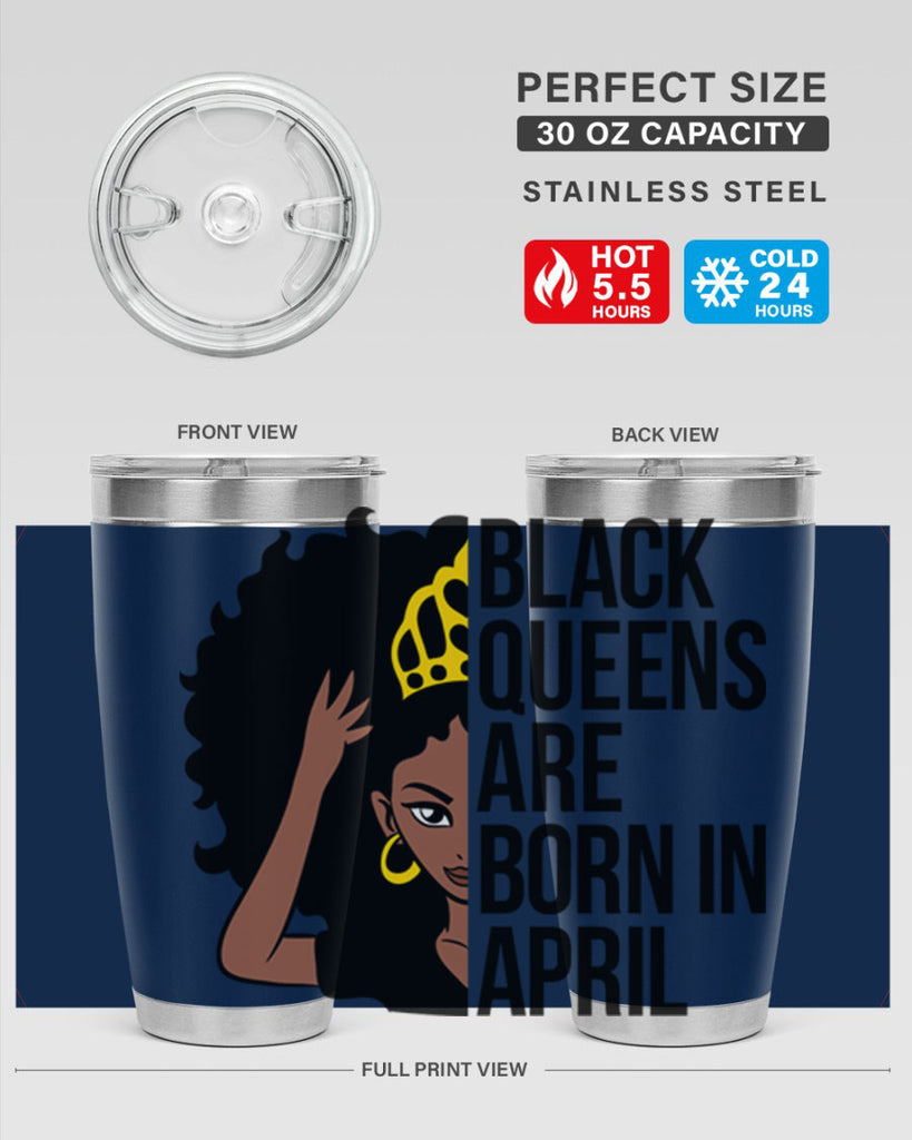 black queens are born in april 218#- black words phrases- Cotton Tank