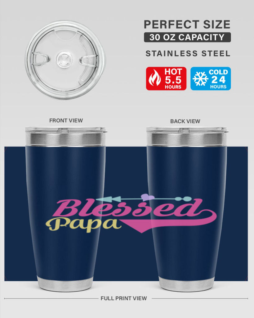 blessed papa 73#- grandpa - papa- Tumbler