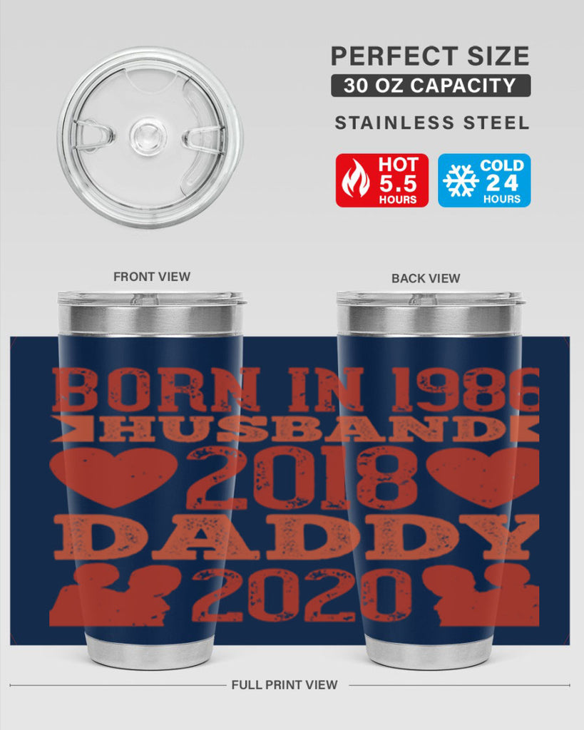 born in husband daddy 123#- fathers day- Tumbler