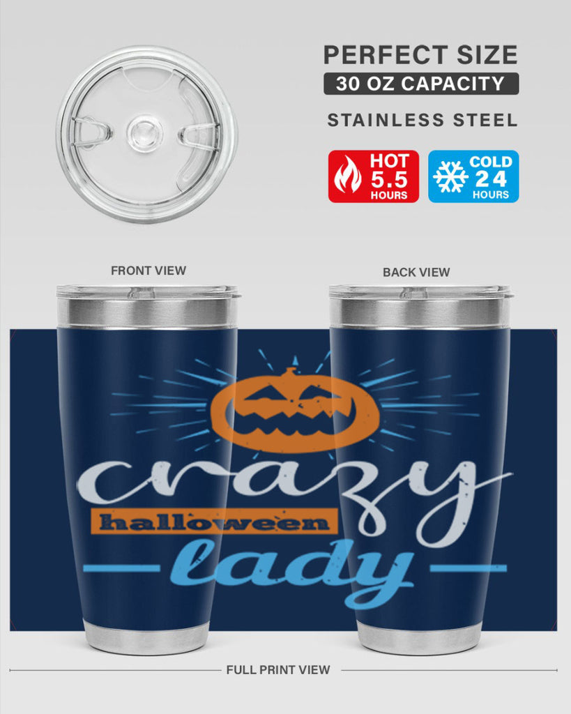 crazy halloween lady 118#- halloween- Tumbler