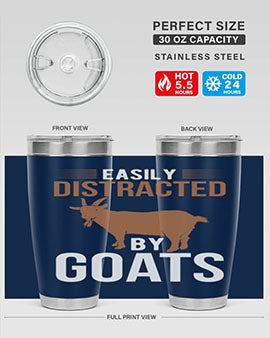 easily distracted by goats Style 5#- goat- Tumbler