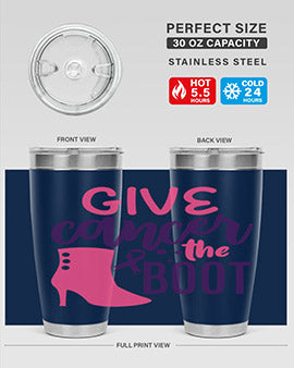 give cancer the boot Style 1#- breast cancer- Tumbler