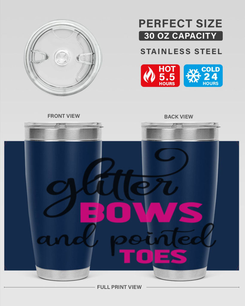 glitter bows and pointed toes 41#- ballet- Tumbler