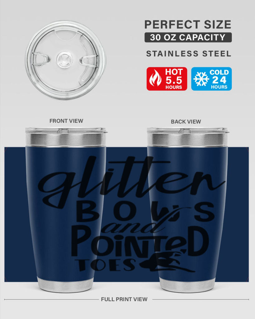 glitter bows and pointed toes 42#- ballet- Tumbler