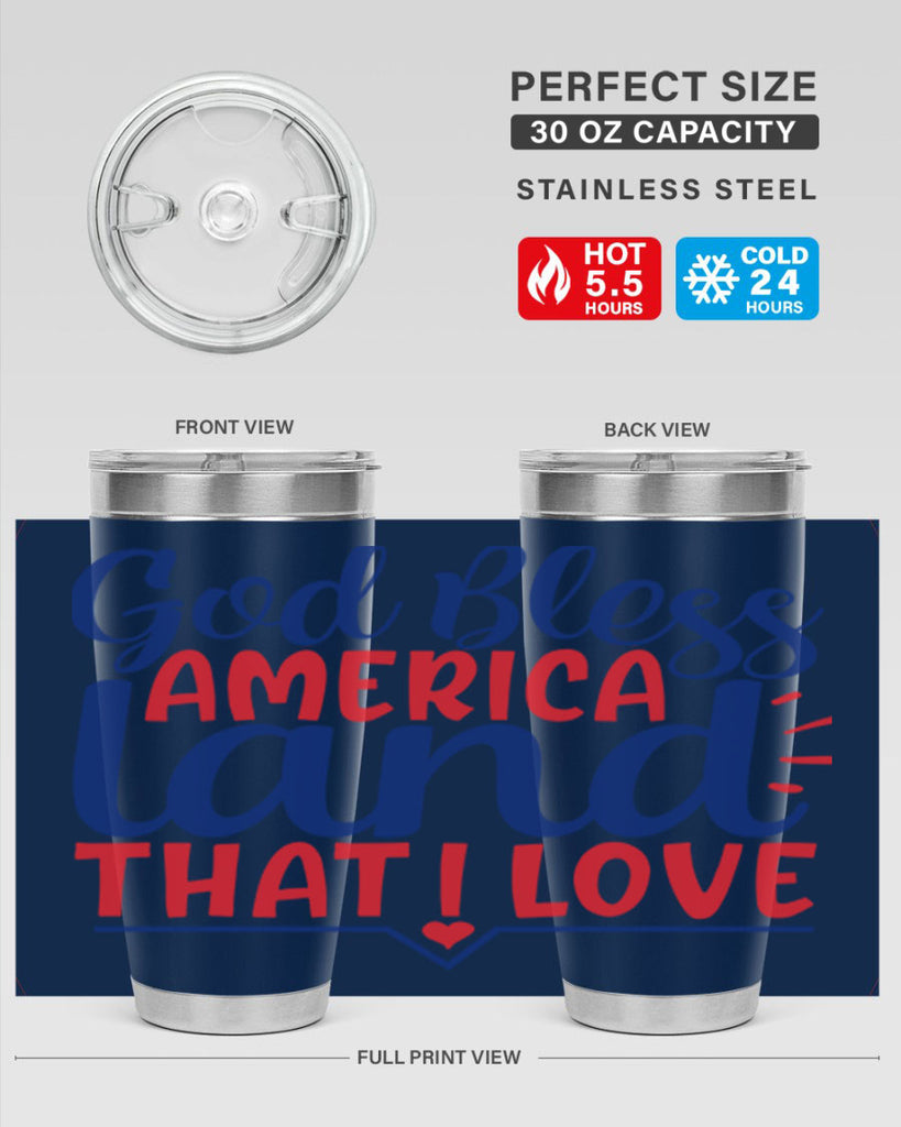 god bless america land that i love Style 54#- Fourt Of July- Tumbler