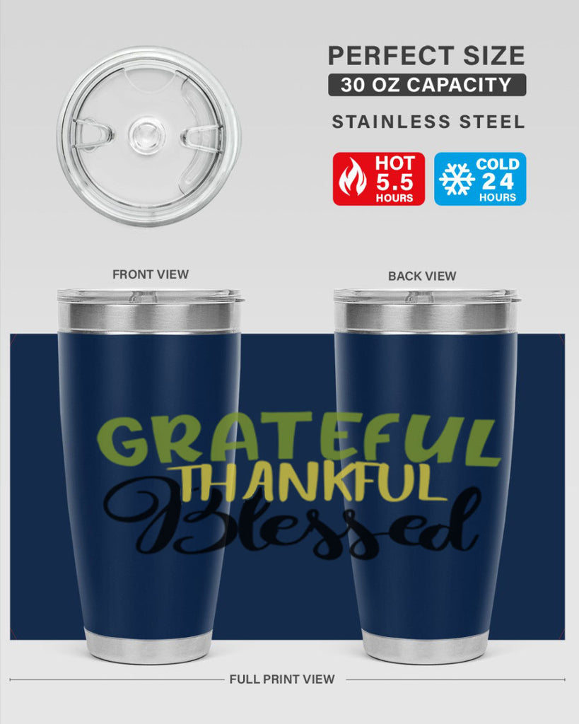 grateful thankful blessed 57#- thanksgiving- Tumbler