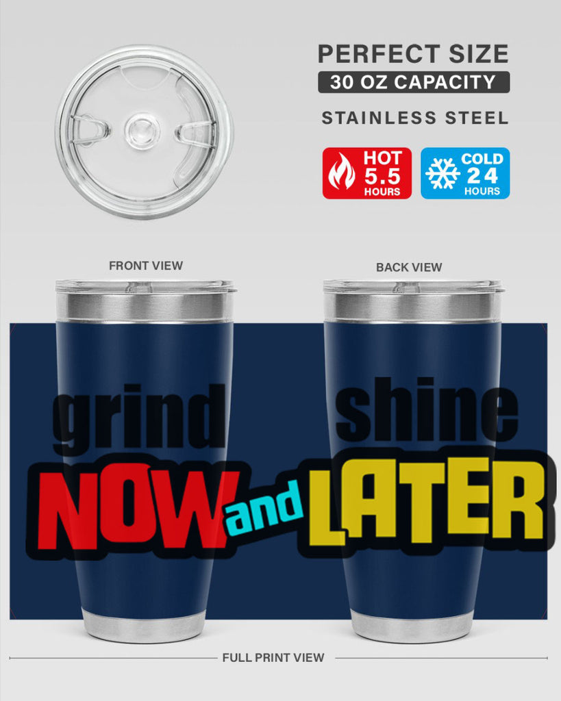 grind now and shine later 142#- black words phrases- Cotton Tank