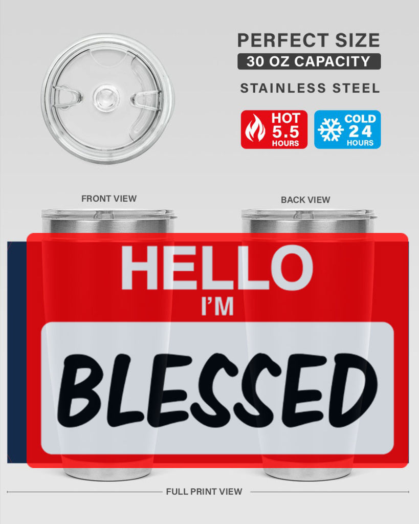 hello im blessed 133#- black words phrases- Cotton Tank