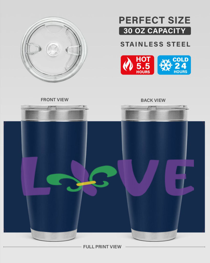 love 80#- mardi gras- Tumbler