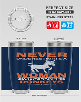 never underestimate a woman who loves donkeys Style 1#- donkey- Tumbler