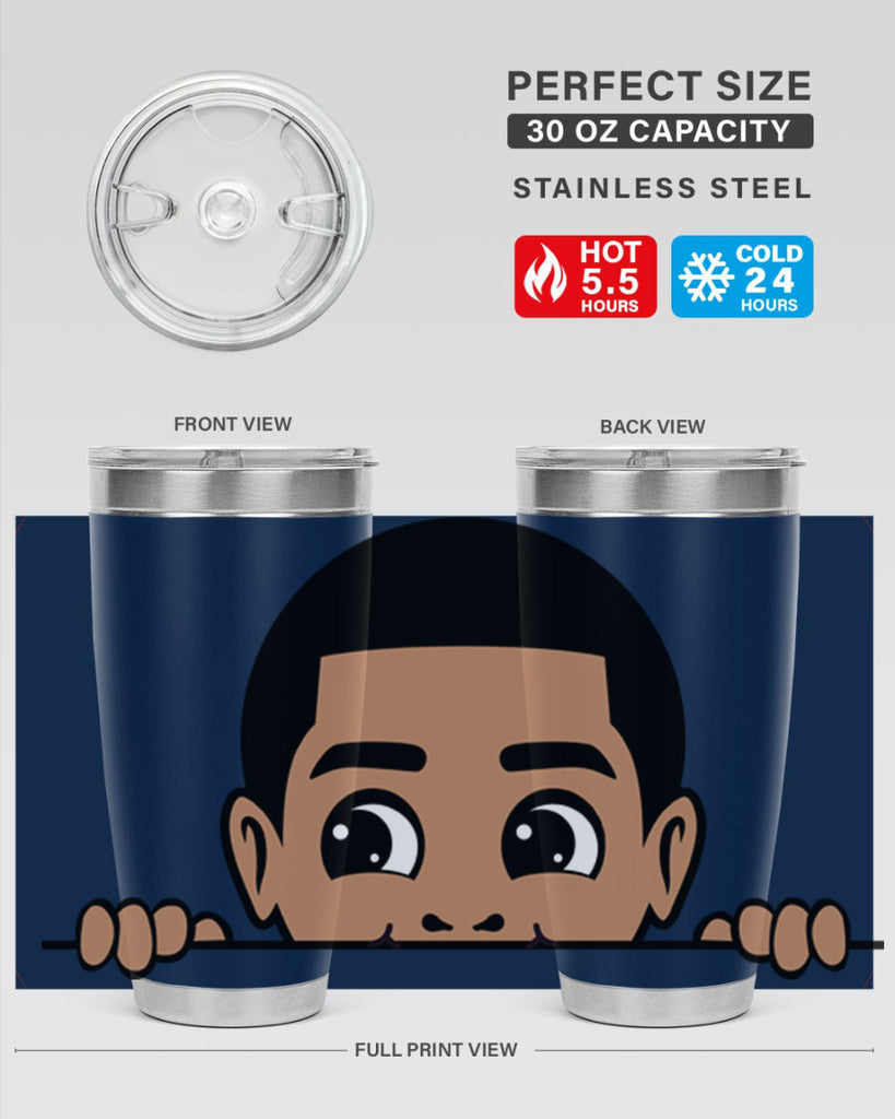 peekaboo boy 17#- black men - boys- tumbler