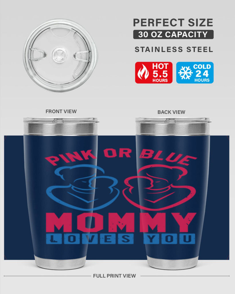 pink or blue Mommy Loves you Style 21#- baby shower- tumbler