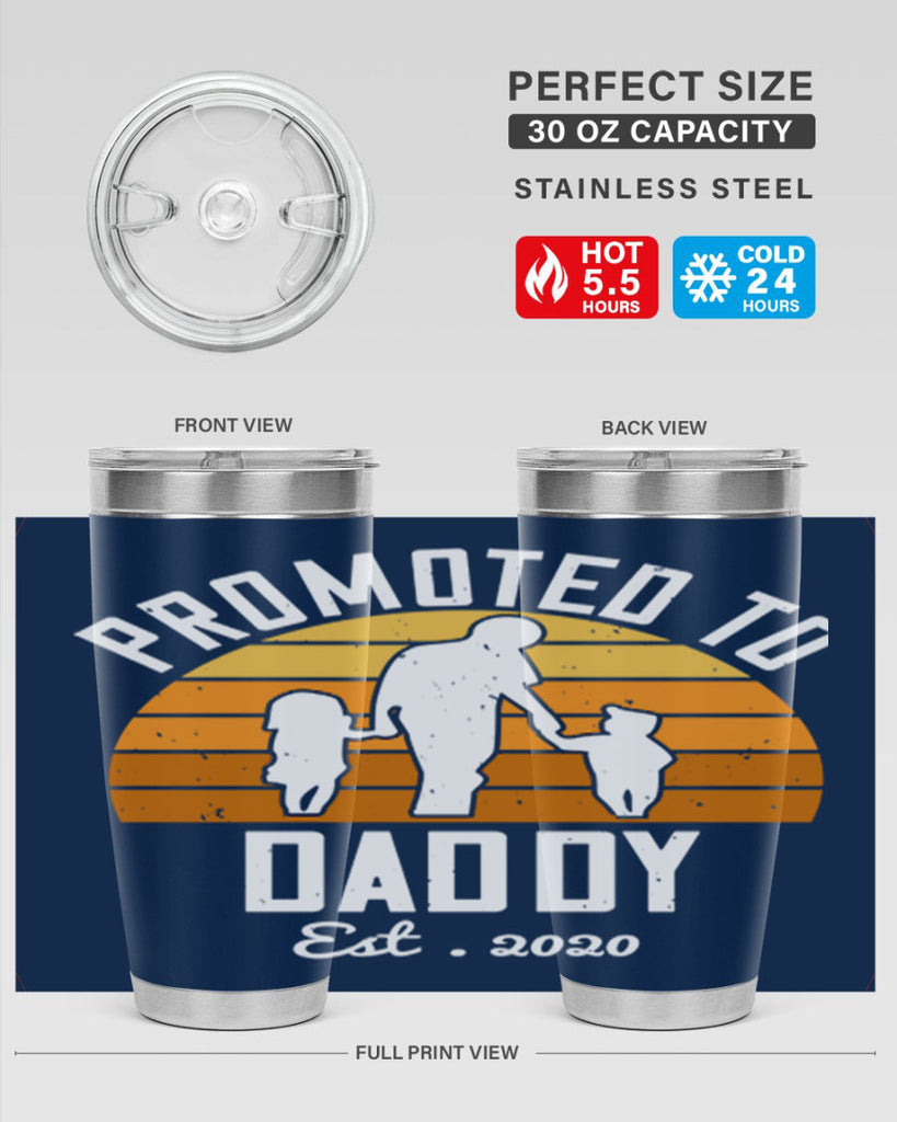 promoted to daddy est 187#- fathers day- Tumbler