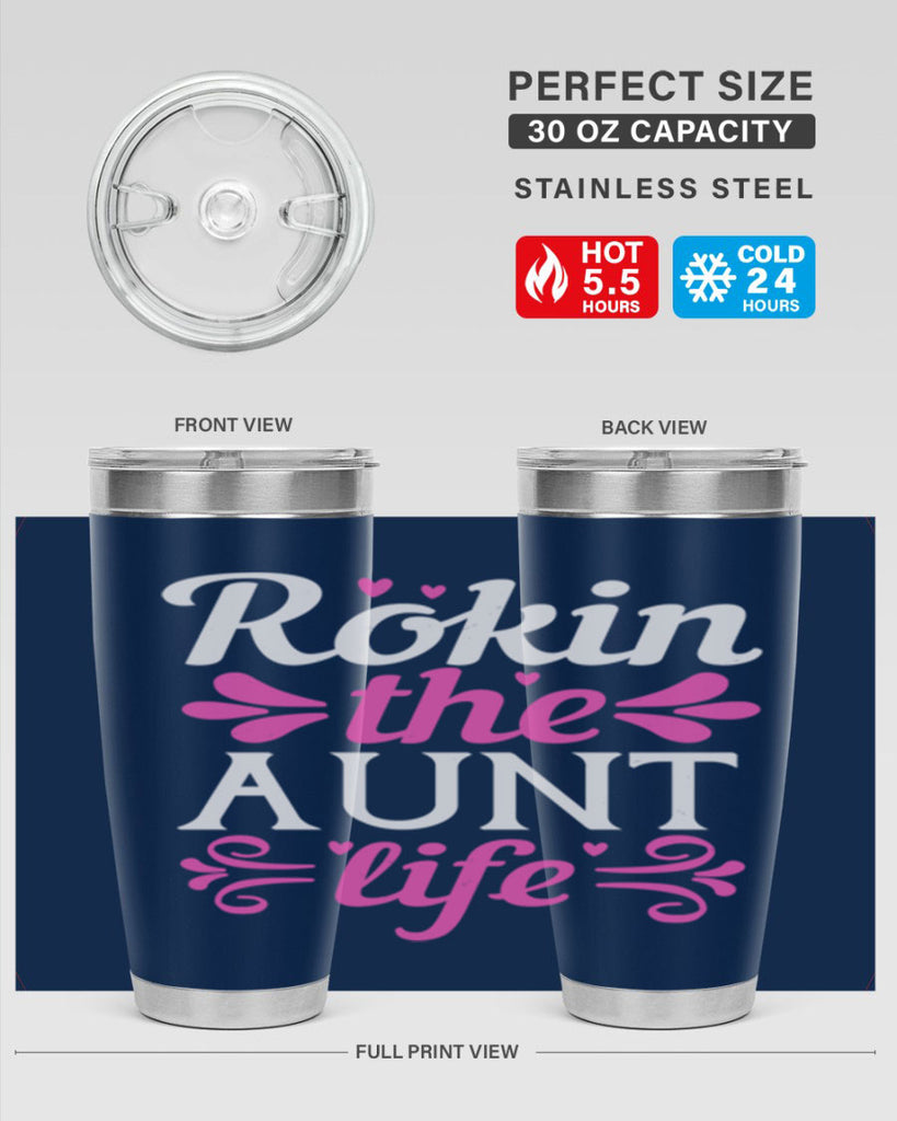 rokin the aunt life Style 24#- aunt- Tumbler