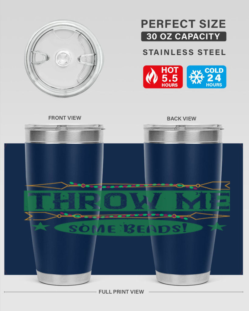 throw me some beads 34#- mardi gras- Tumbler