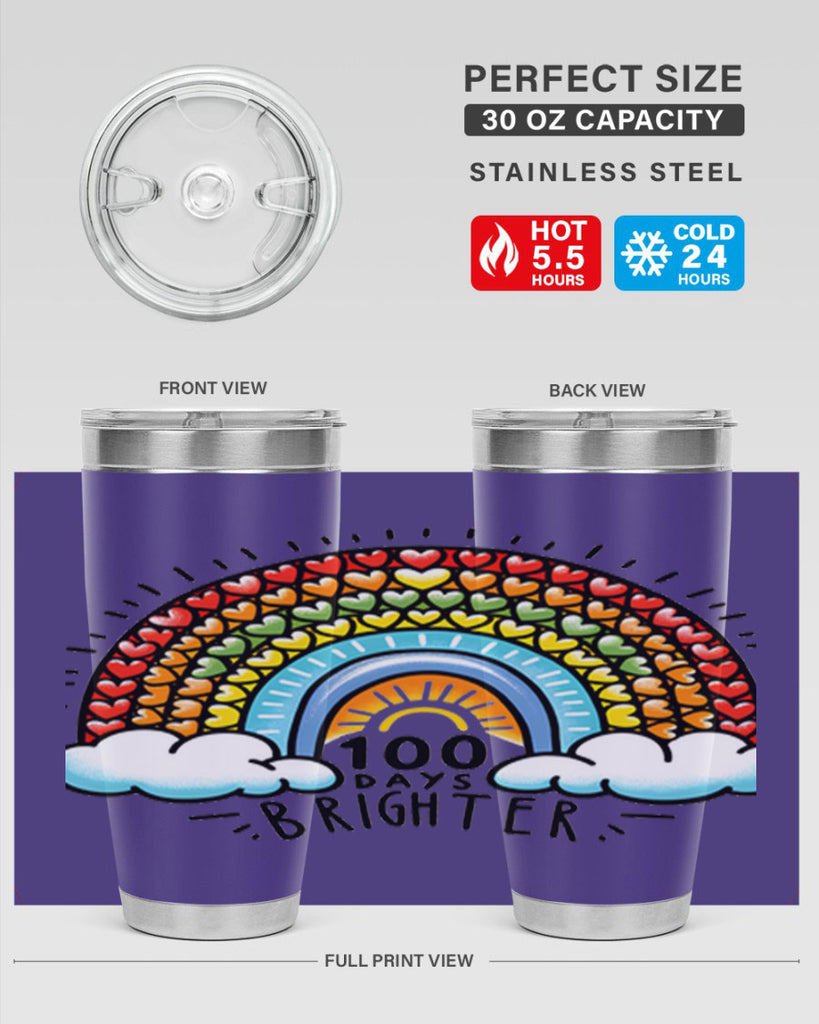 100 Days Brighter PNG 29#- 100 days of school- Tumbler
