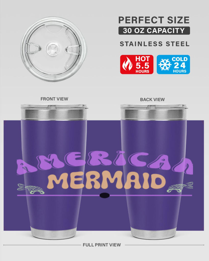 American Mermaid 16#- mermaid- Tumbler