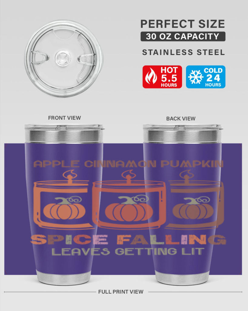 Apple Cinnamon Pumpkin Spice Falling Leaves Getting Lit 11#- fall- Tumbler