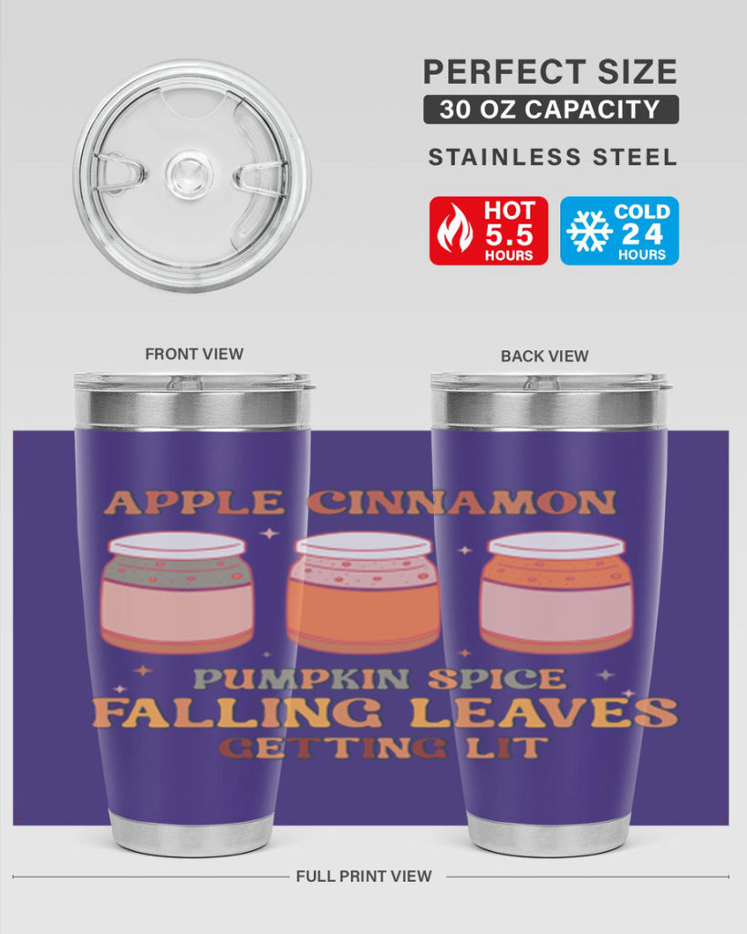 Apple Cinnamon Pumpkin Spice Falling Leaves Getting Lit 12#- fall- Tumbler