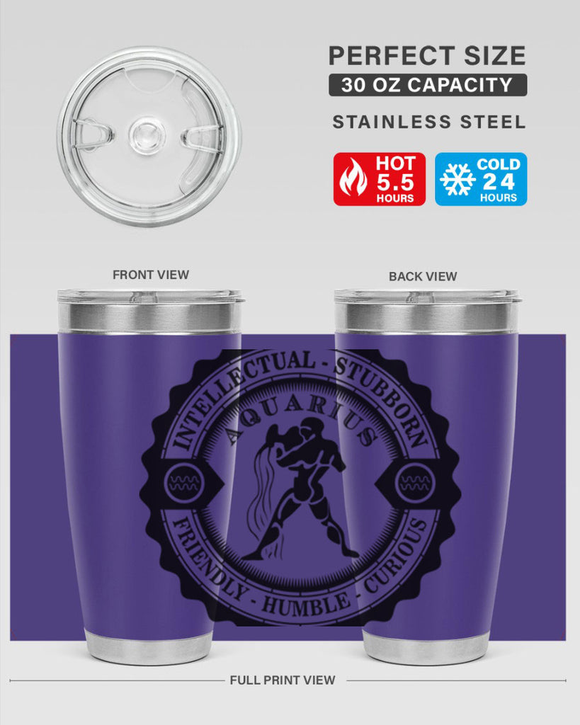 Aquarius balck 44#- zodiac- Tumbler