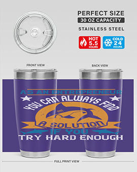 As an entrepreneur you can always find a solution if you try hard enough Style 96#- shark  fish- Tumbler